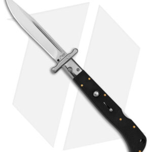 Italian Style 11" Roma Drop Point Automatic Swinguard Black G-10 (4.6" Polished)