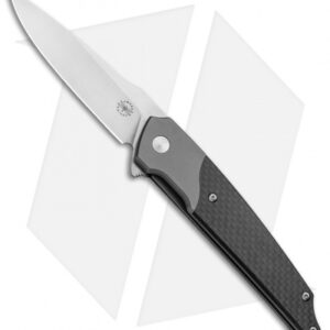 Amare Knives Pocket Peak Liner Lock Knife Gray/Carbon Fiber (3.5" Satin)