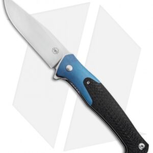 Amare Knives Track Liner Lock Knife Blue/Carbon Fiber (3.75" Satin) 201809