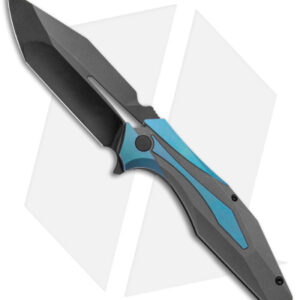 Arcane Design x Isham Bladeworks PLEXUS Knife SW Blue/Gray Ti (3.5" Black M390)