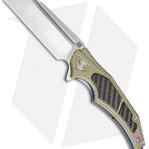 Artisan Cutlery Apache Frame Lock Knife Blue Stripe Ti/CF (3.5" Satin S35VN)