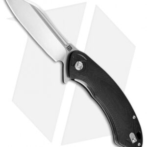 Artisan Cutlery Eterno Liner Lock Knife Smooth Black G-10 (3.54" Stonewash D2)