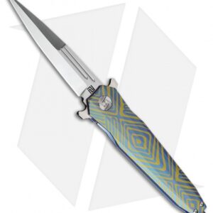 Artisan Cutlery Hornet Liner Lock Knife Blue Stripe Ti (3.54" Satin S35VN)