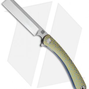 Artisan Cutlery Orthodox Frame Lock Knife Gold/Blue Ti (3.75" Satin CPM-S35VN)