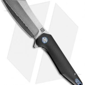 Artisan Cutlery Osprey Liner Lock Knife Black Titanium (3.6" Damascus)