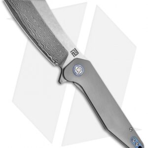 Artisan Cutlery Osprey Liner Lock Knife Gray Titanium (3.6" Damascus)