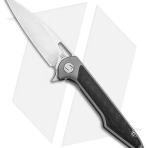 Artisan Cutlery Small Archaeo Frame Lock Flipper Knife Gray Ti/CF (3" Satin)