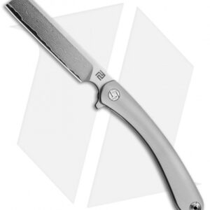 Artisan Cutlery Orthodox Frame Lock Knife Gray Ti (3.75" Damascus)
