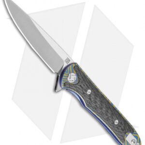 Artisan Cutlery Shark Liner Lock Knife Blue/Gold Carbon Fiber/Ti (4" Stonewash)