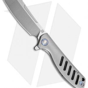 Artisan Cutlery Small Tomahawk Frame Lock Knife Gray Titanium (3" Satin M390)