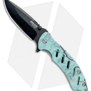 Bear Edge Brisk 1.0 Frame Lock Knife Realtree Teal (3.1" Black) 61508