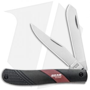 Bear Edge Traditional Trapper Slip Joint Knife Black Aluminum (2.75" Satin)61532