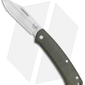 Benchmade Proper Clip Point Slip Joint Knife Canvas Micarta (2.8" Satin) 318