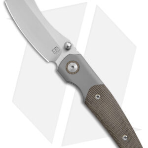 BergBlades Mini Barber Frame Lock Knife Green Micarta/BB Titanium (2.7" Satin)