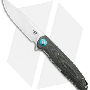 Bestech Knives Ascot Liner Lock Flipper Knife Black/Beige CF/G-10 (3.88" Satin)