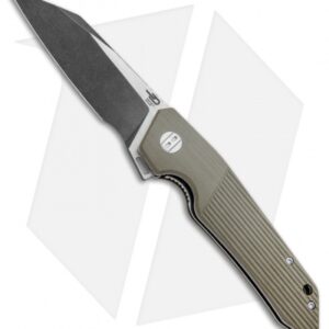 Bestech Knives Barracuda Liner Lock Knife Tan G-10 (3.5" Black SW) BG15C-2