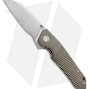 Bestech Knives Barracuda Liner Lock Knife Tan G-10 (3.5" Stonewash) BG15C-1