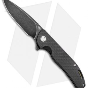 Bestech Knives Bison Frame Lock Knife Titanium/CF Black (3.5" Black Stonewash)