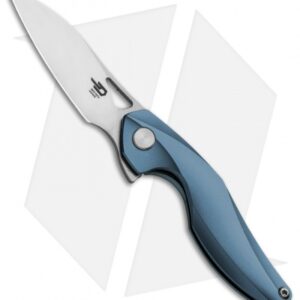 Bestech Knives Isham Reticulan Frame Lock Knife Blue Ti (2" Satin) BT1810B