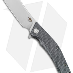 Bestech Knives Cubis Liner Lock Knife Black Micarta (3.25" Satin/SW D2) BG42A