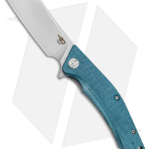 Bestech Knives Cubis Liner Lock Knife Blue Micarta (3.25" Satin/SW D2) BG42C