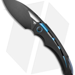Bestech Knives Fairchild Frame Lock Black/Blue Titanium (4" Black Stonewash)