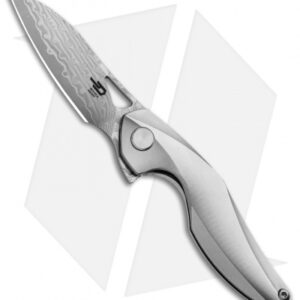 Bestech Knives Isham Reticulan Frame Lock Knife Gray Ti (2" Damascus) BT1810G