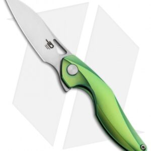 Bestech Knives Isham Reticulan Frame Lock Knife Green Ti (2" Satin) BT1810C
