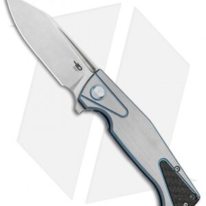 Bestech Knives Horus Folding Knife Gray/Blue Titanium/CF (3.5" SW) BT1901D