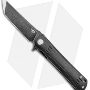 Bestech Knives Kendo Tanto Frame Lock Knife Titanium (3.75" Black Stonewash)