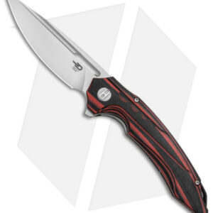 Bestech Knives Ornetta Liner Lock Knife Black/Red G-10 (3.5" Satin/SW) BL02B