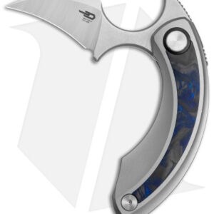 Bestech Knives STRELIT Frame Lock Knife Titanium Blue Carbon Fiber (2.2" SW)