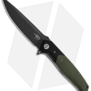 Bestech Knives Swordfish Liner Lock Knife Green/Black G-10 (3.8" Gray) BG03A2