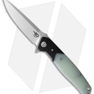 Bestech Knives Swordfish Liner Lock Knife Black/Jade G-10 (3.875" Satin D2)