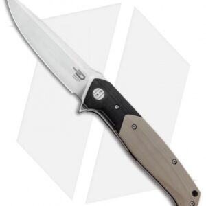 Bestech Knives Swordfish Liner Lock Knife Beige/Black G-10 (3.8" Satin)