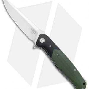 Bestech Knives Swordfish Liner Lock Knife Green/Black G-10 (3.8" Satin)