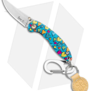 Brighten Blades LOVE Keychain Frame Lock Knife Heart Aluminum (1.7" Satin)