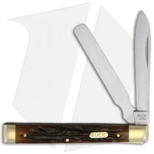 Buck 12620 Doctor's Folding Knife Sim Stag (2.8" Spear Point/Spatula)