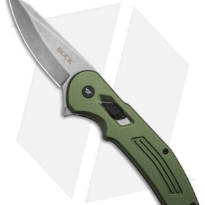 Buck Hexam Spring Assisted Knife Green Aluminum (3.3" SW) 0262ODS