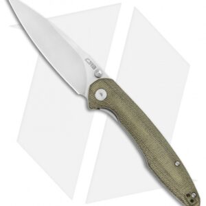 CJRB Cutlery Centros Liner Lock Knife Green Canvas Micarta (3.6" Stonewash)