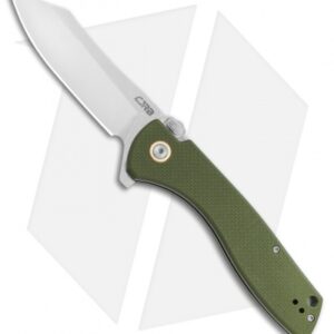 CJRB Kicker Recoil-Lock Knife Green G-10 (3.5" Stonewash) J1915-GN