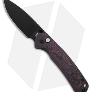 CJRB Pyrite BHQ Exclusive Ti Button Lock Knife Purple Haze Fat Carbon (3.1" PVD)