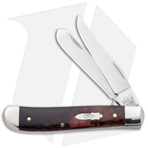 Case Mini Trapper Knife 3.5" Brown Maple Burl Wood (7207 SS) 64062