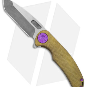 Curtiss Custom Knives F3 Large Frame Lock Knife SPF Ti/Yellow (3.8" Two Tone)