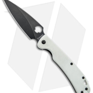 Daggerr Knives Sting Liner Lock Knife White G-10 (3.9" Black Stonewash D2)