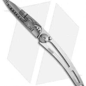Deejo 15g Rock 'N Roll Tattoo Ultra-Light Frame Lock Knife (2" Satin)
