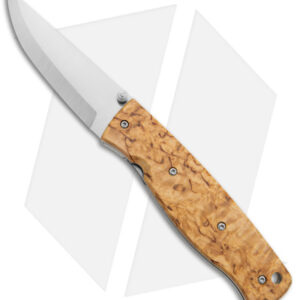 Brisa (EnZo) Birk 75 Linerlock Pocket Knife Curly Birch (3" Satin)