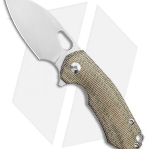 GiantMouse Vox/Anso Riv Frame Lock Knife Green Micarta (2.5" Stonewash)