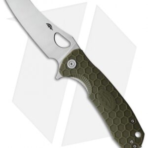 Honey Badger Knives Large Wharncleaver Green FRN (3.6" Satin)