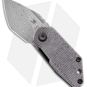 Kansept Knives 4T5 Design RIO Liner Lock Knife Black Micarta (1.56" Damascus)